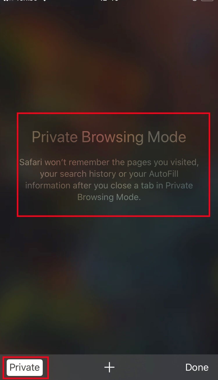 Modalità di navigazione privata di Safari sull’iPhone
