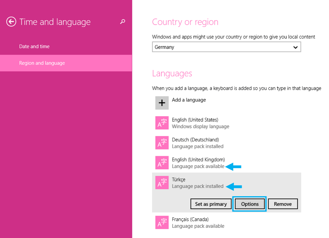 Aggiungere Language Pack di Windows 8