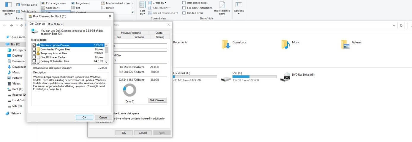 Windows 10: pulizia del disco “File di sistema”