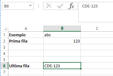 Excel: selezione di una riga Excel: selezione di una riga
