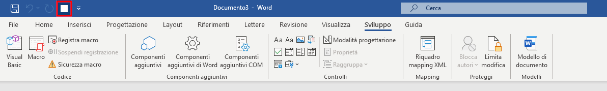 Microsoft Word 365: barra degli strumenti di accesso rapido