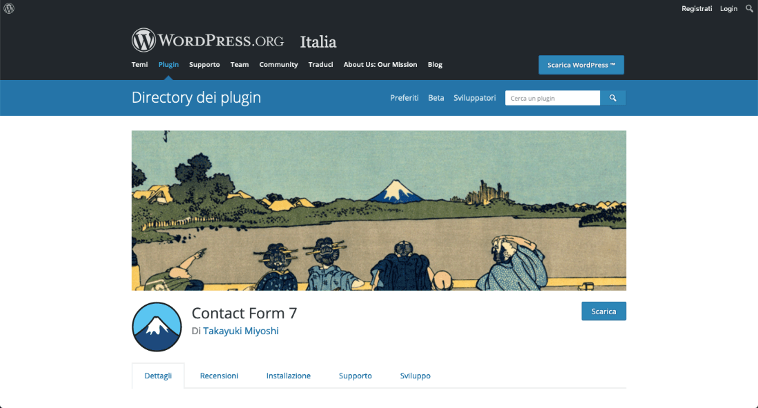 Contact Form 7 può essere scaricato gratuitamente su WordPress.com