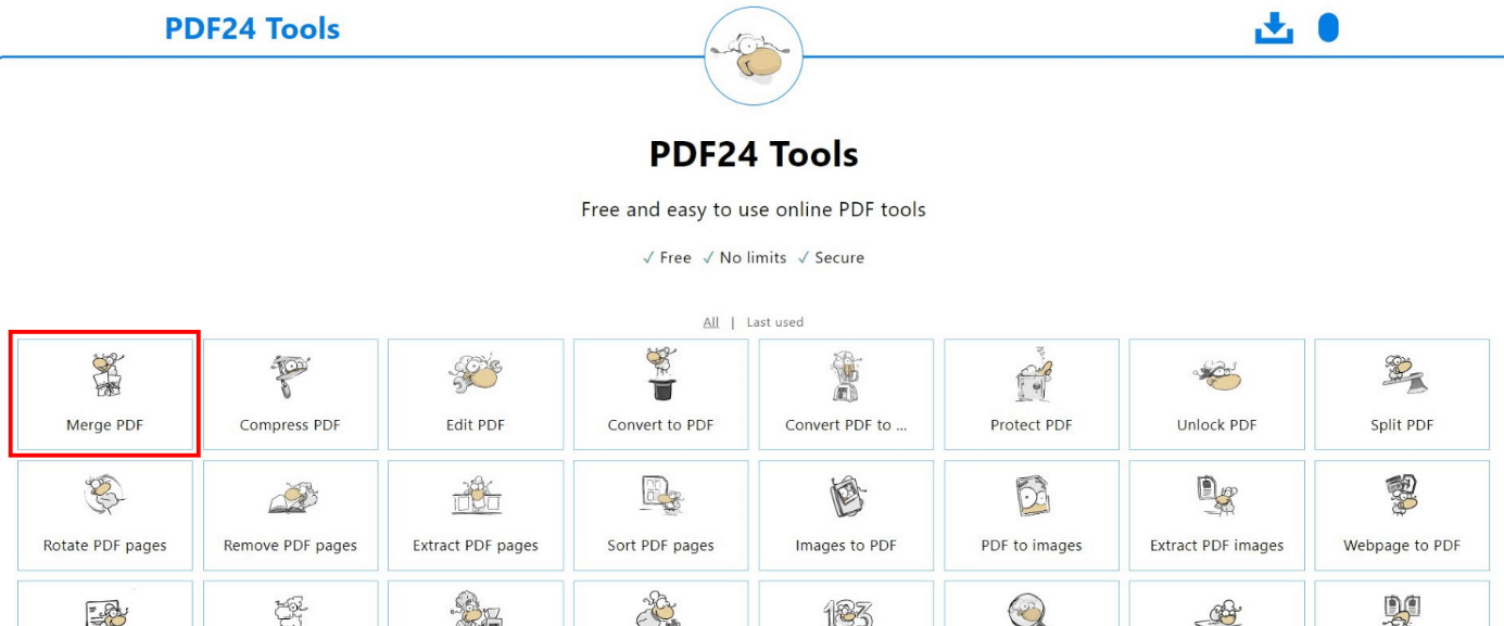 Panoramica delle funzioni di PDF24 Tools