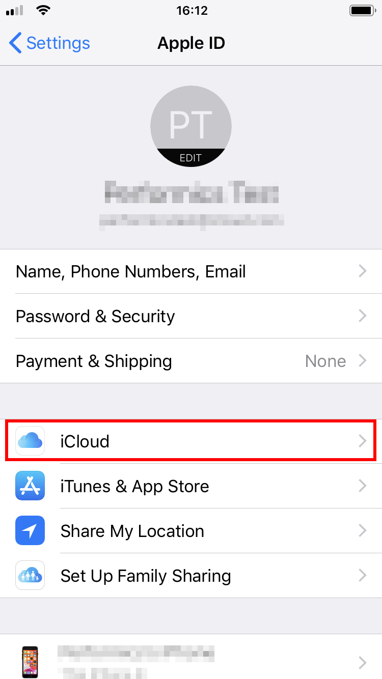 Menu ID Apple su iOS