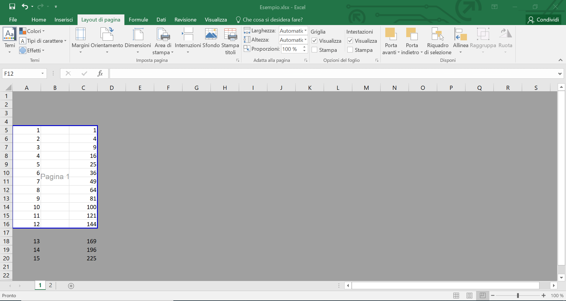 Anteprima interruzioni di pagina in Excel