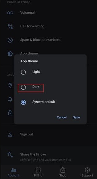 Attivare la modalità scura sui dispositivi Android
