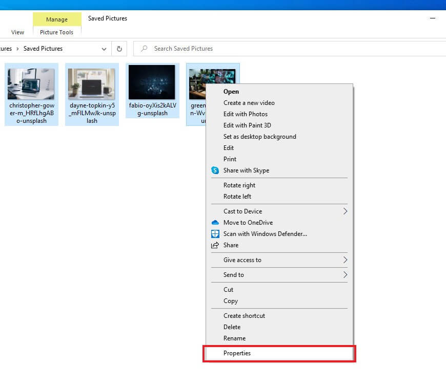 Cancellare i metadati di un’immagine: la voce “Proprietà” del menu contestuale di Windows