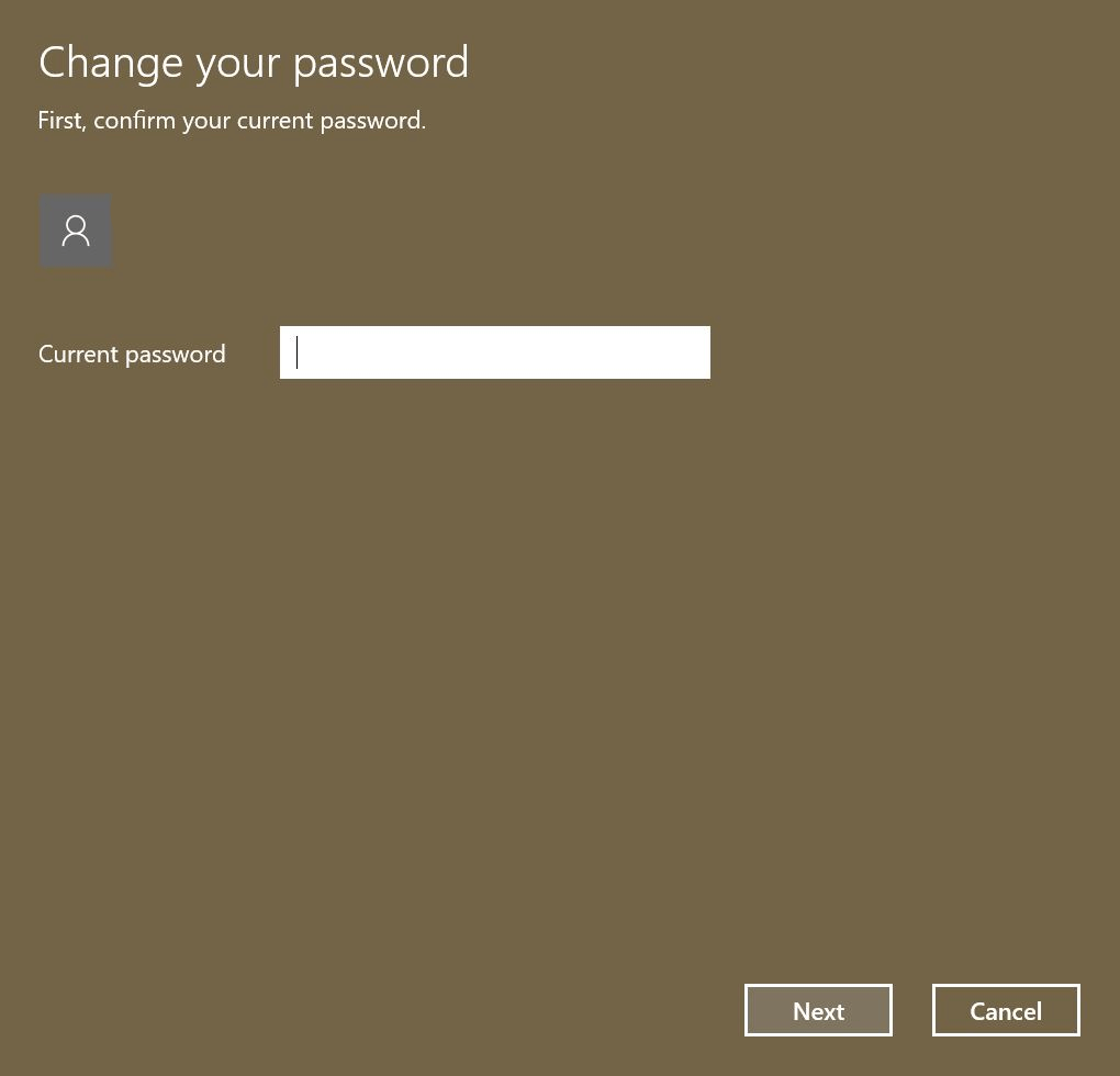 Windows 10: modifica password