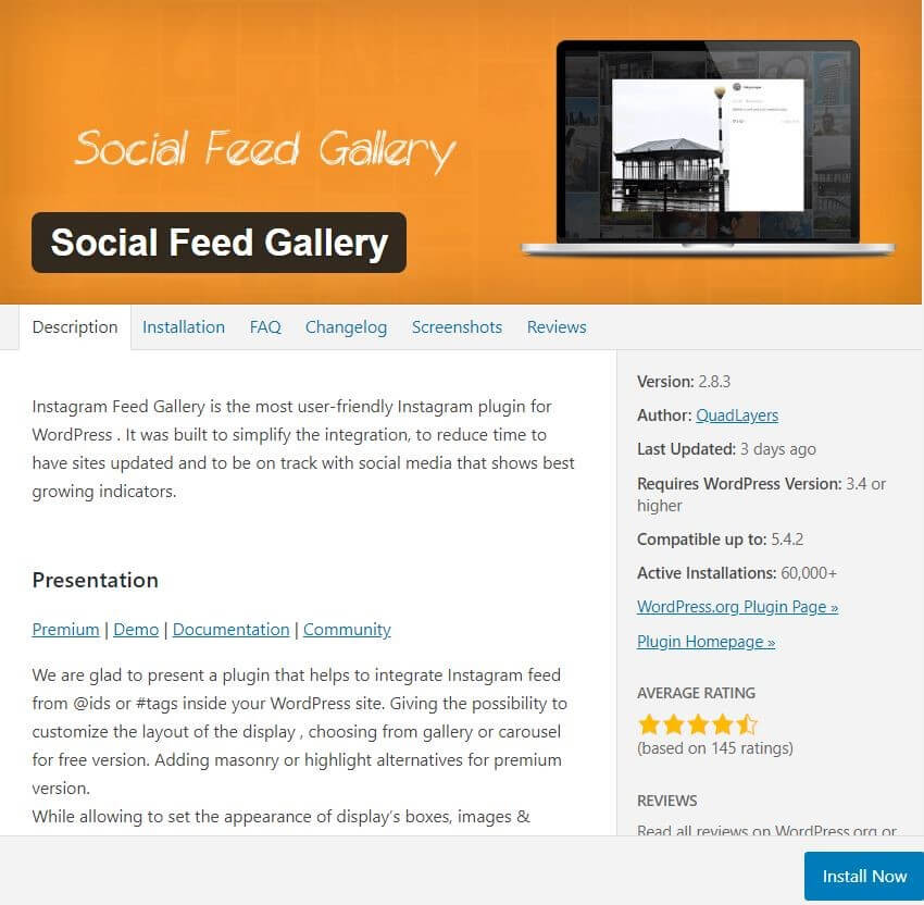 Plug-in Instagram per WordPress: Social Feed Gallery