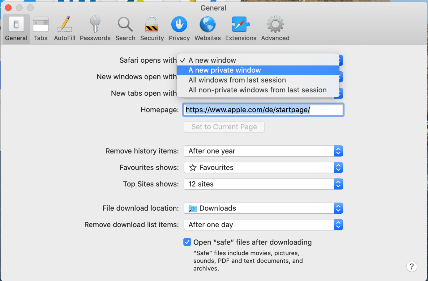 Impostare la navigazione privata di default in Safari su macOS