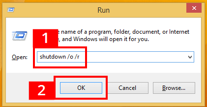 Comando shutdown nella finestra di dialogo Esegui di Windows 8