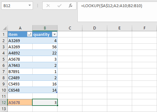 Semplice campo di ricerca con la funzione CERCA di Excel