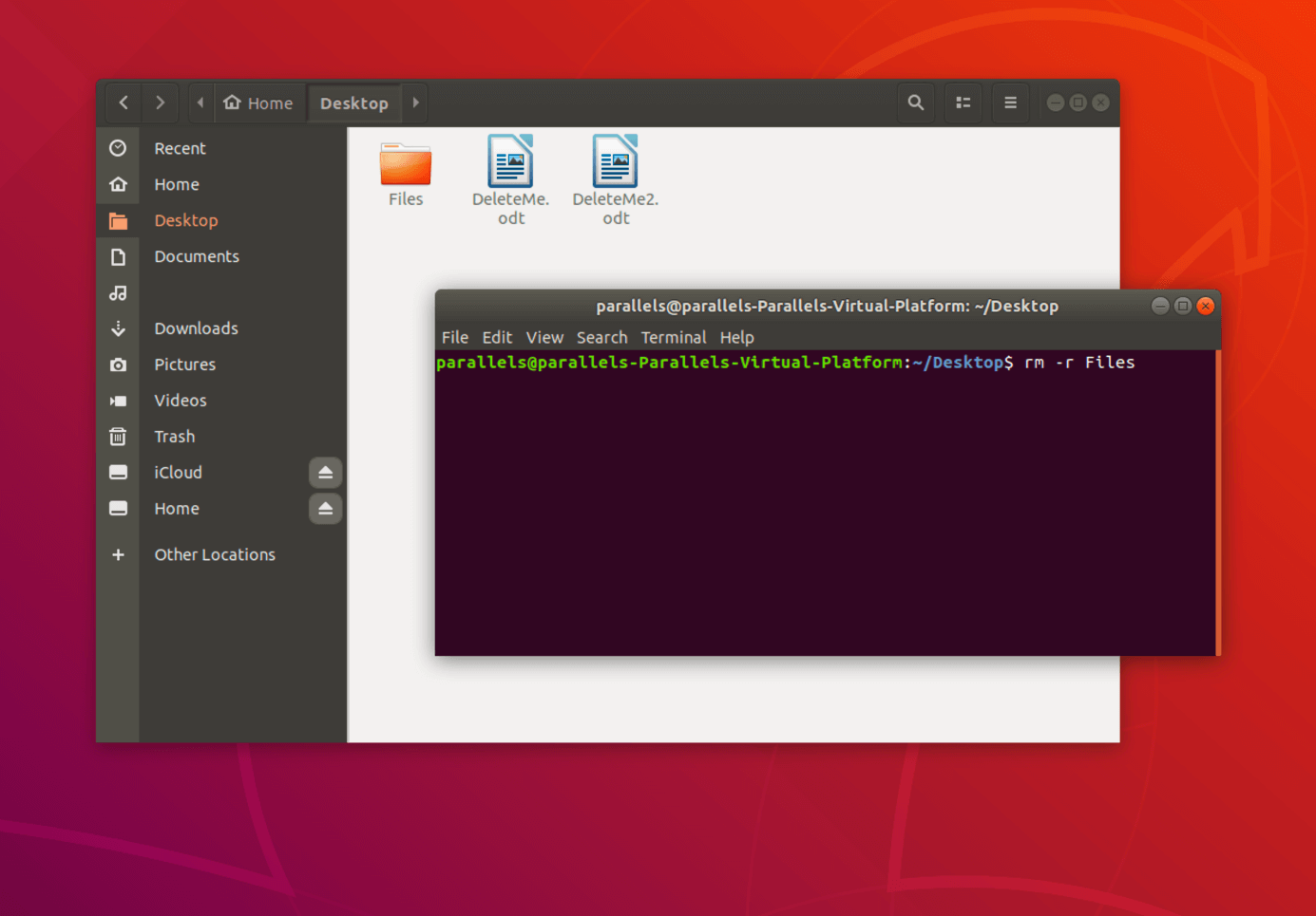 Comando del terminale per eliminare una cartella completa in Linux