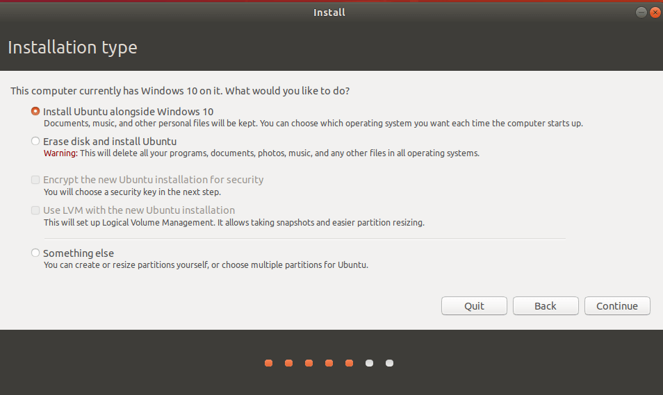 Tipo di installazione di Ubuntu: sistema parallelo o sistema operativo unico