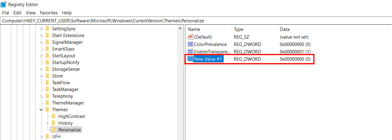 Windows 10: nuovo valore nell’editor del registro