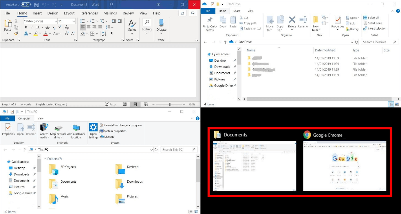 Windows 10: dividere lo schermo in quattro parti