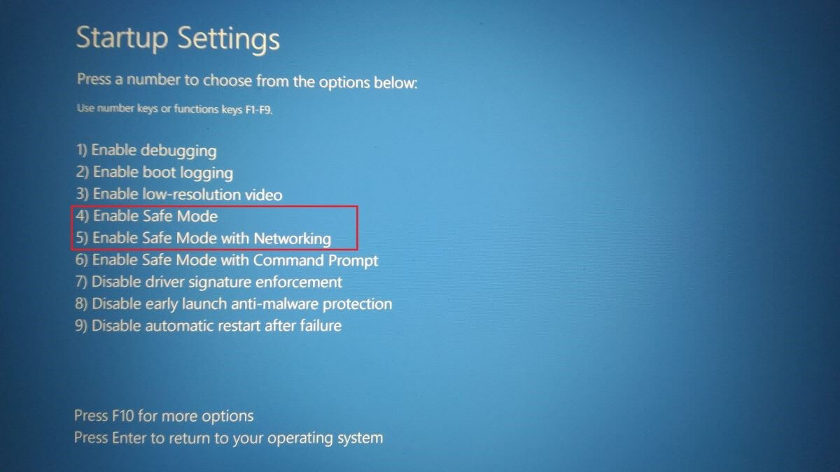 Schermata Windows 10 UEFI – Menu delle Impostazioni di avvio