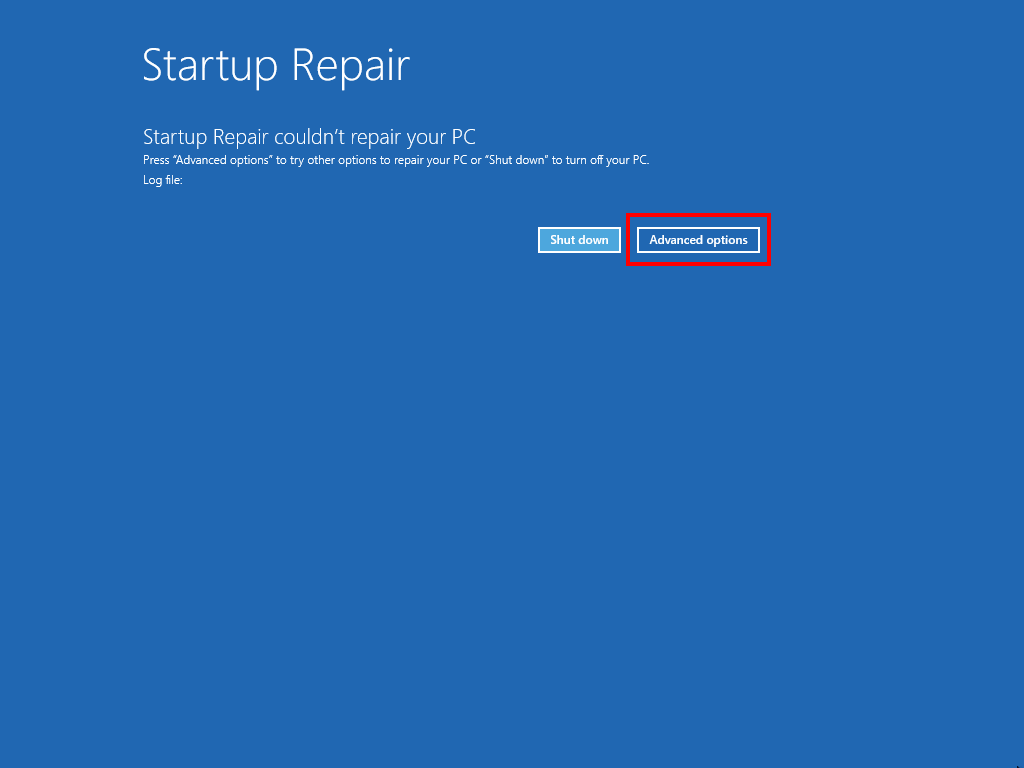 la riparazione automatica di Windows 8 non è riuscita