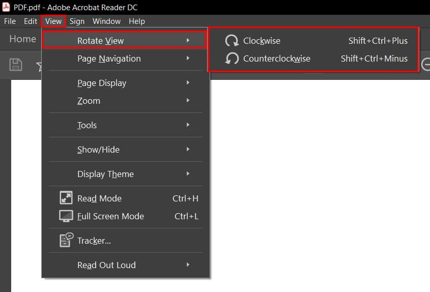 Adobe Acrobat Reader: ruotare la vista di un PDF