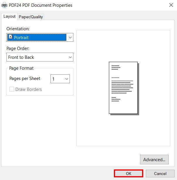 Convertire i file ODT in PDF: impostazioni avanzate della stampante PDF