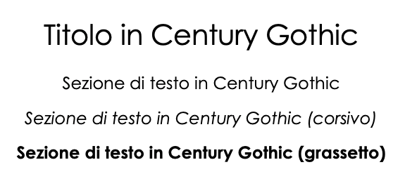 Esempi di testo per il font Century Gothic