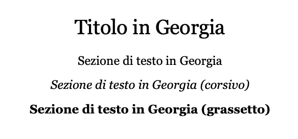 Esempi di testo per il font Georgia
