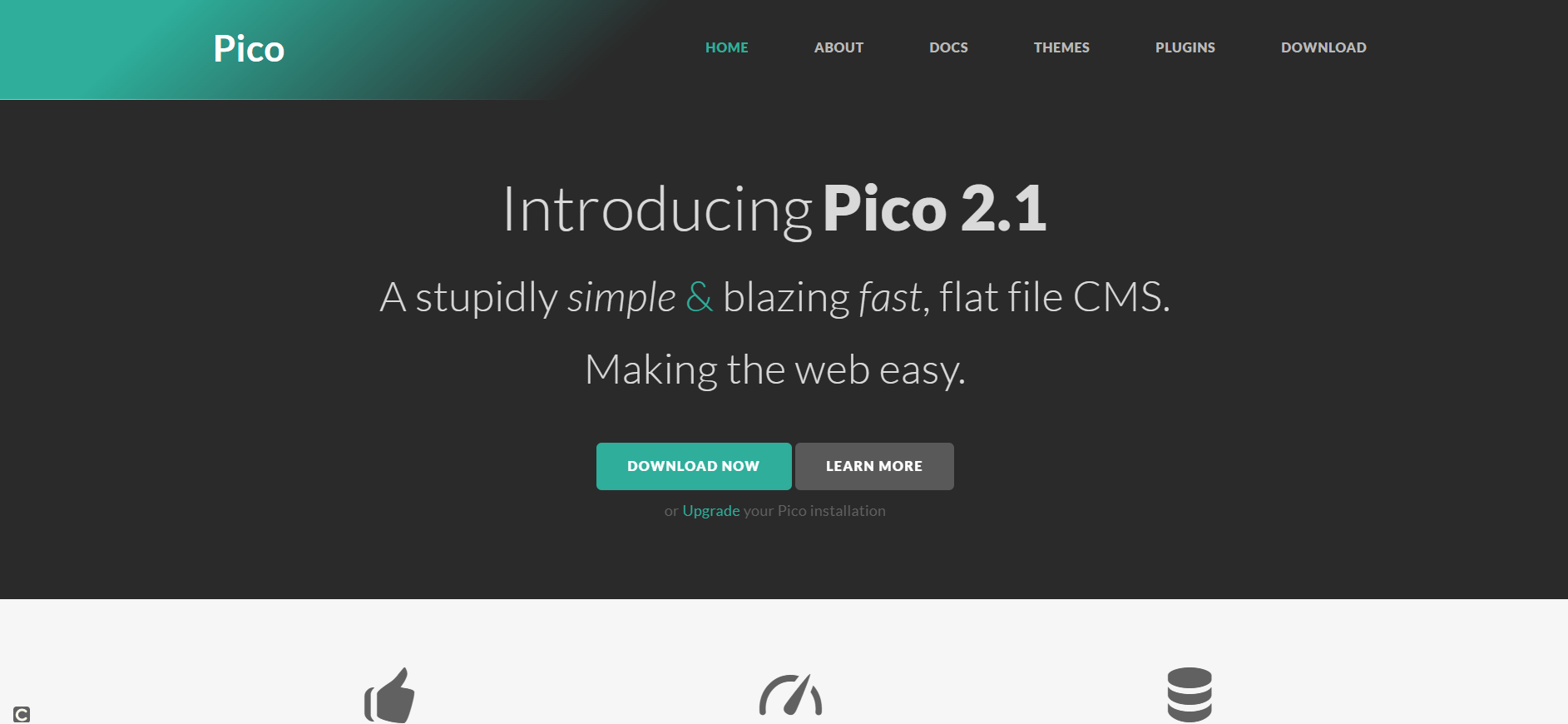 Pagina iniziale del progetto Pico