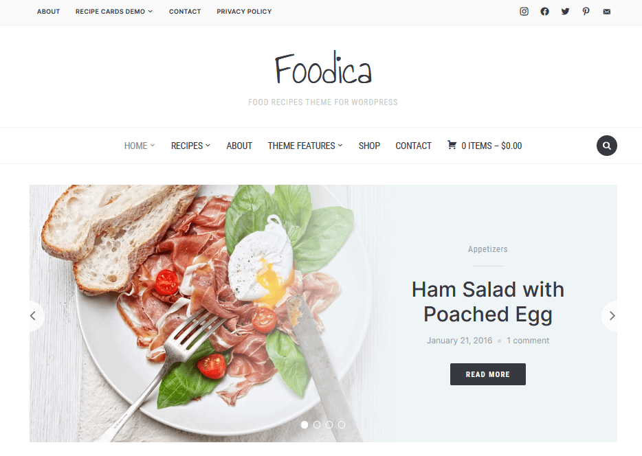 Tema WordPress Foodica di WPZOOM