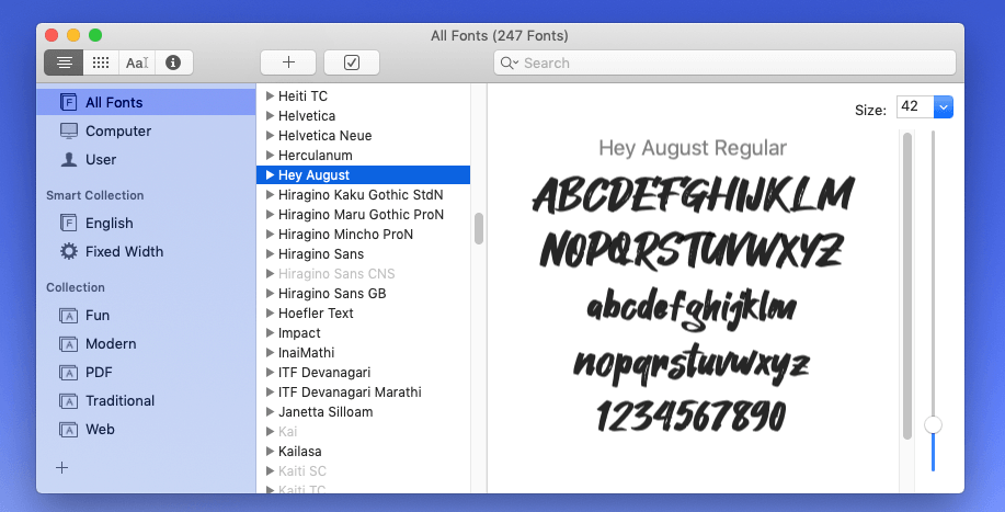 Mac: installare font: tutti i font della raccolta