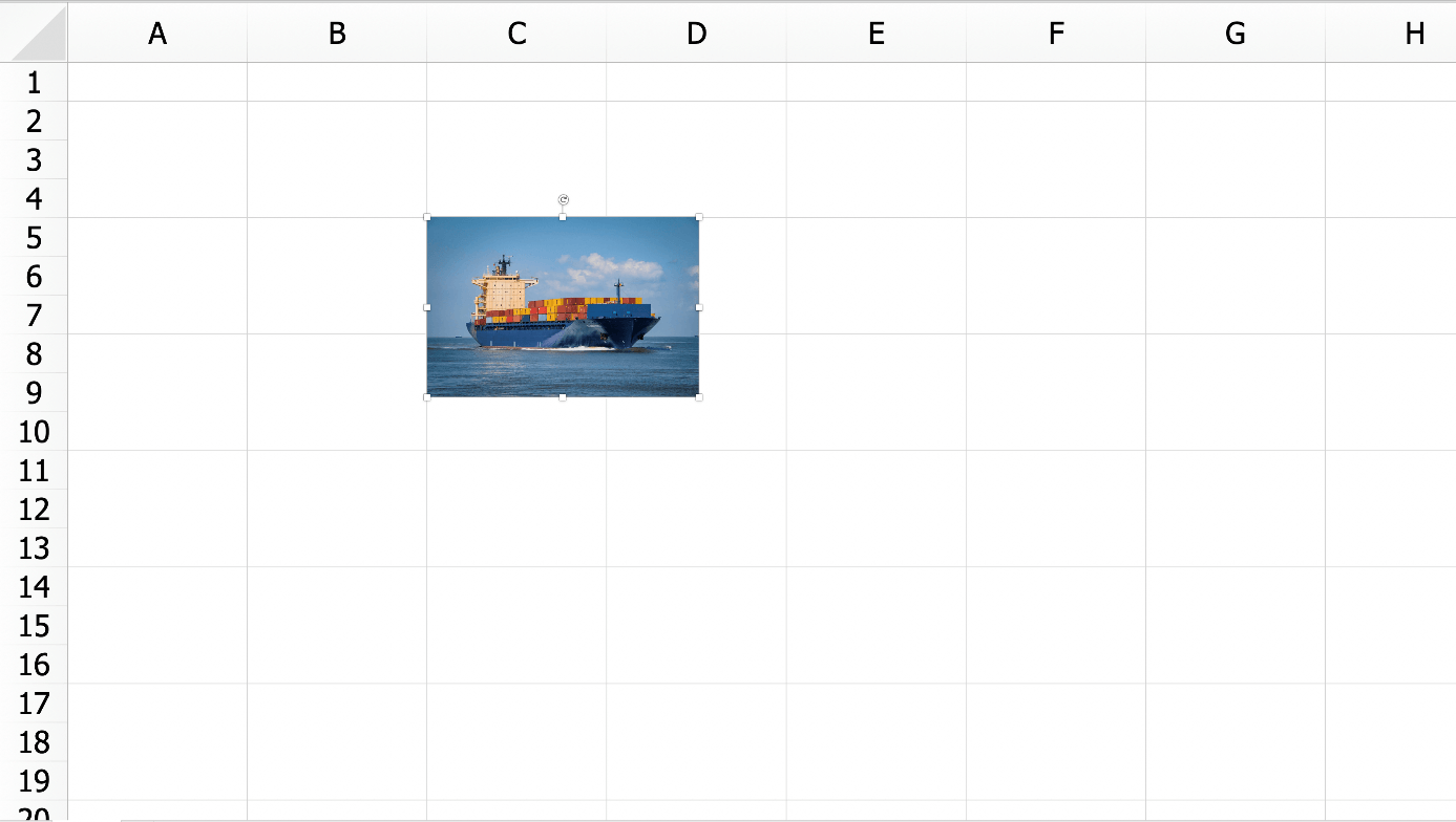 Adattare l’immagine in Excel con il mouse