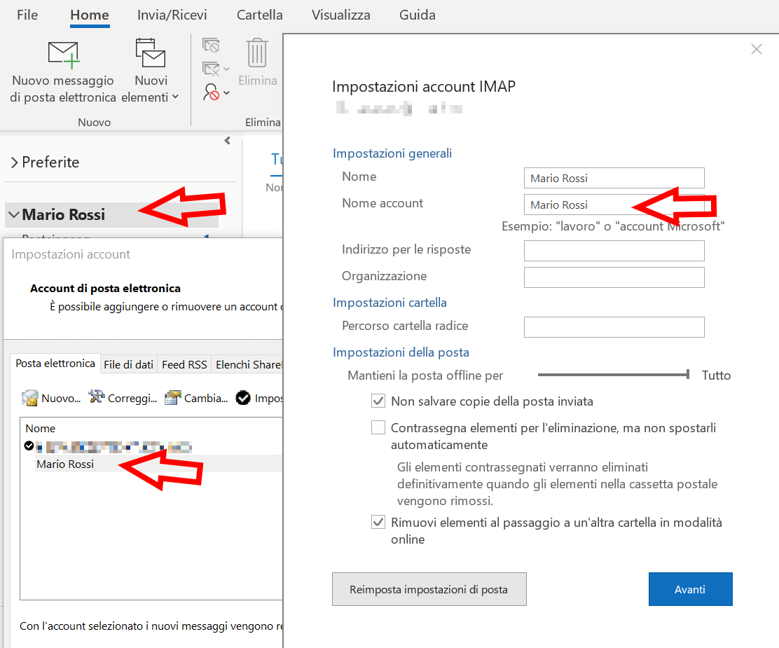 Cambiare il mittente di Outlook: modificare il nome dell’account visualizzato 
