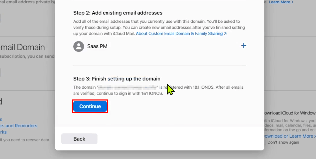 iCloud Mail: modificare le impostazioni nel registrar di dominio