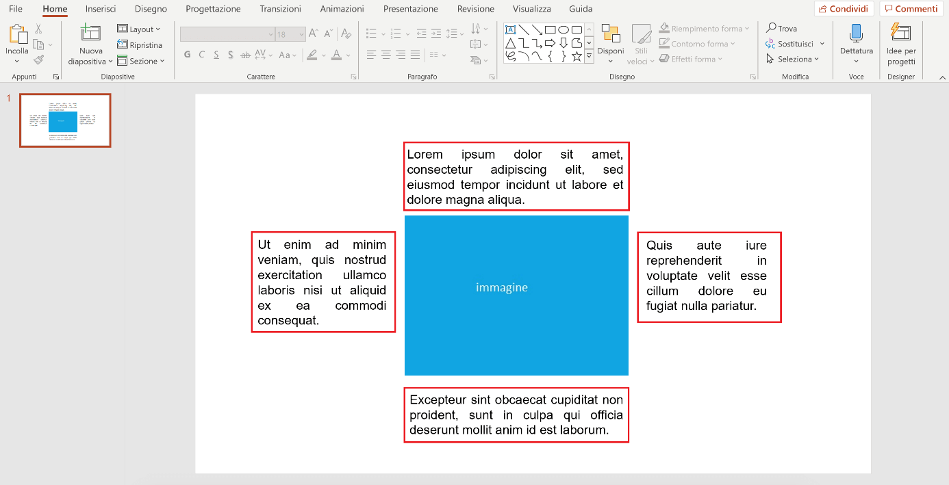 PowerPoint: disporre il testo intorno alle immagini 
