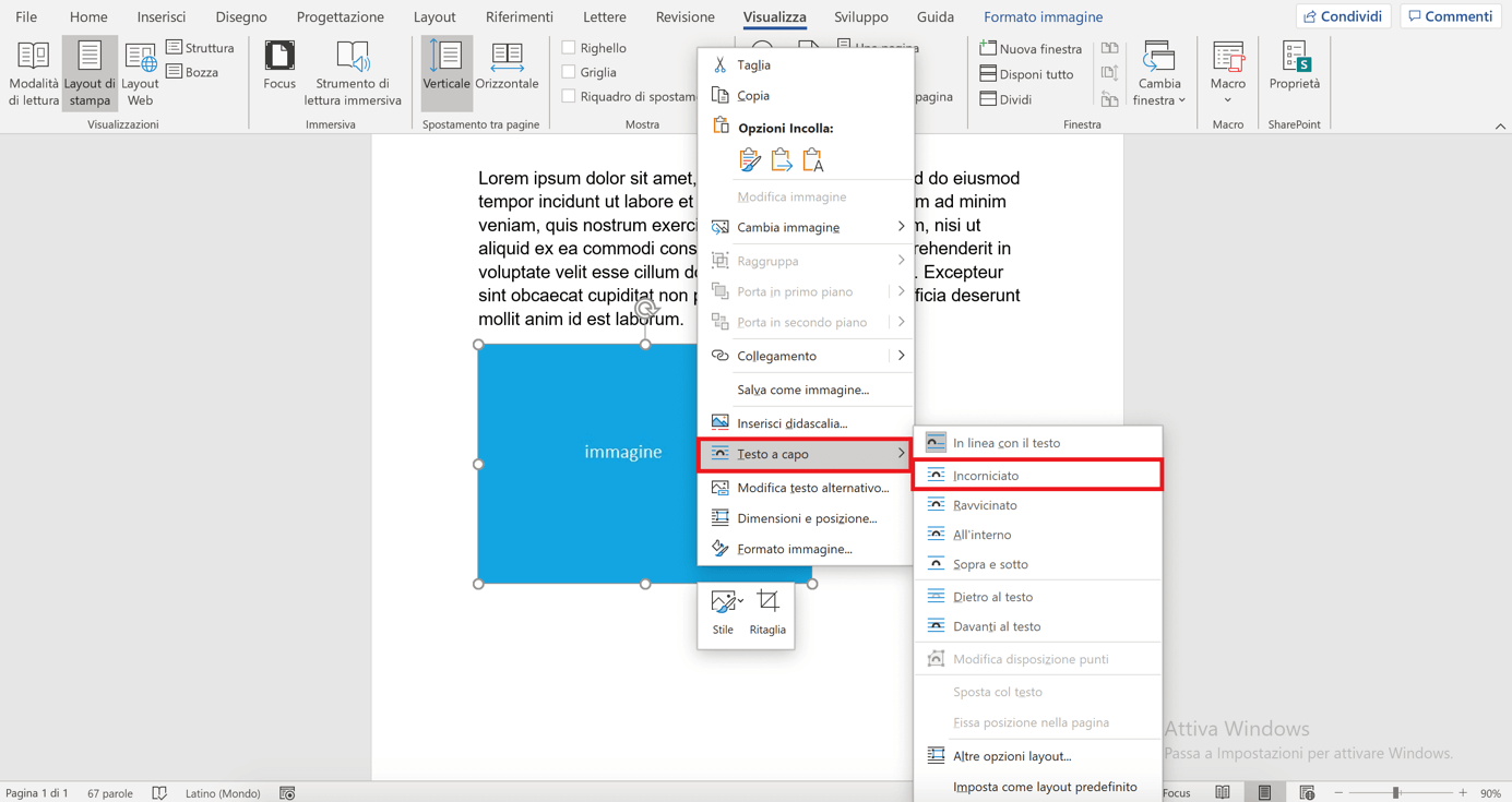 Microsoft Word: disporre il testo intorno alle immagini 