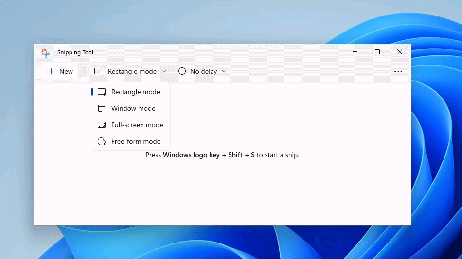 Le modalità offerte dallo Strumento di cattura di Windows 11