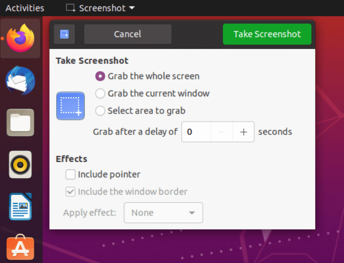 App di Ubuntu per ottenere screenshot su Linux