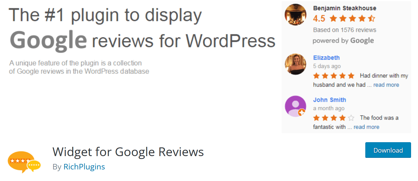 Il widget di Google Reviews è particolarmente adatto alle piccole imprese