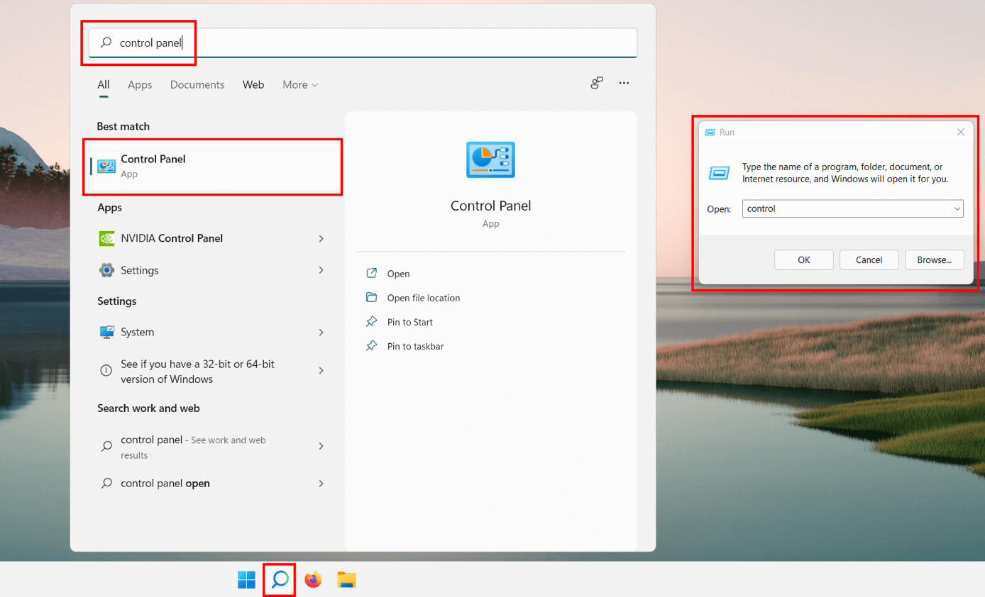 Windows 11: ricerca del pannello di controllo