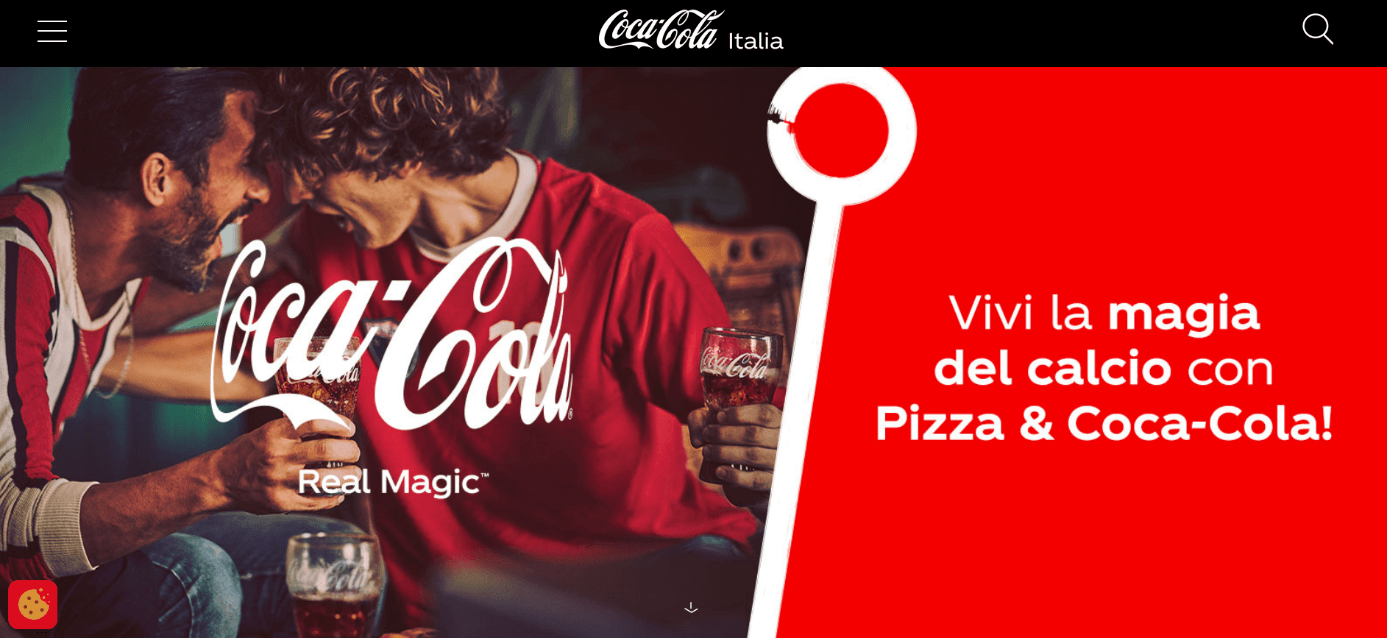 Screenshot dell’iniziativa di Coca-Cola “Pizza & Coca-Cola