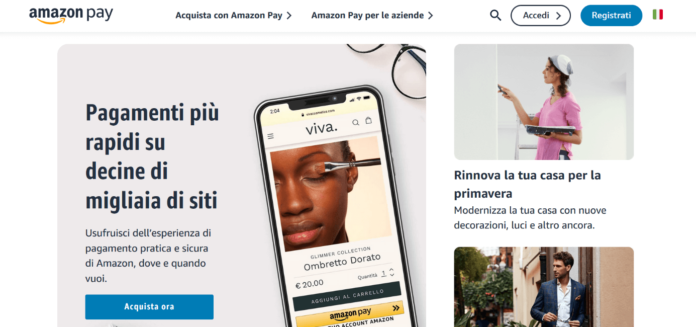 Screenshot di Amazon Pay