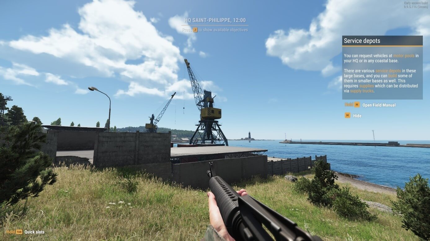Screenshot di Arma Reforger: riepilogo della missione all’avvio del gioco