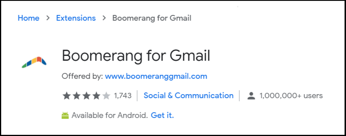 Boomerang offre e-mail programmate, promemoria e scrittura assistita