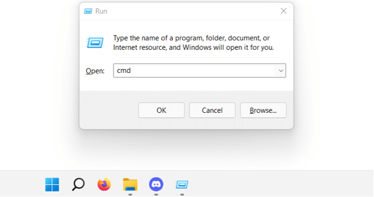 Windows 11: aprire “cmd” tramite “Esegui”