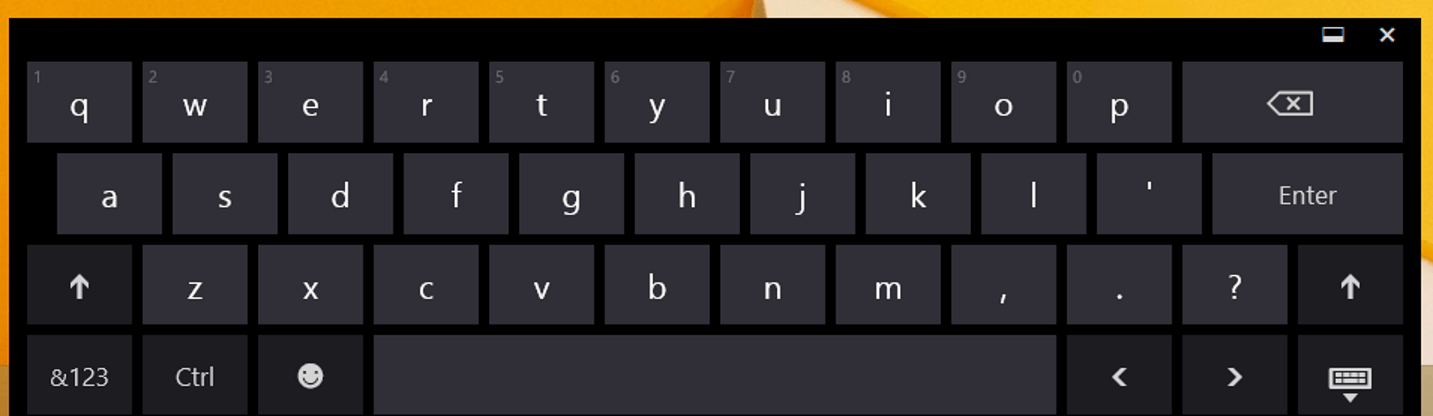 Cliccate sull’icona della tastiera per chiudere la tastiera virtuale