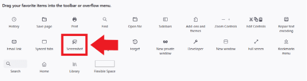 Aggiungete l’icona per gli screenshot alla barra degli strumenti del browser