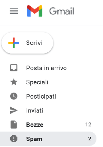 Screenshot dell’opzione “Spam” su Gmail