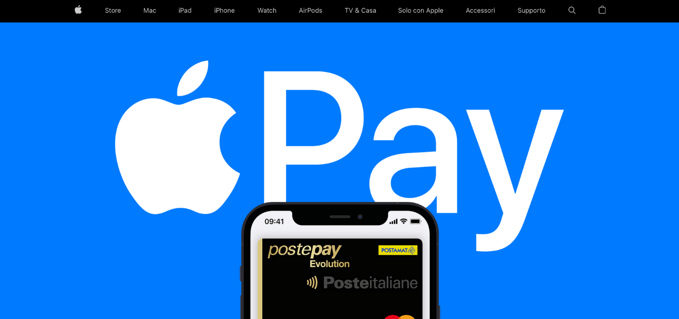 Pagina iniziale di Apple Pay in italiano