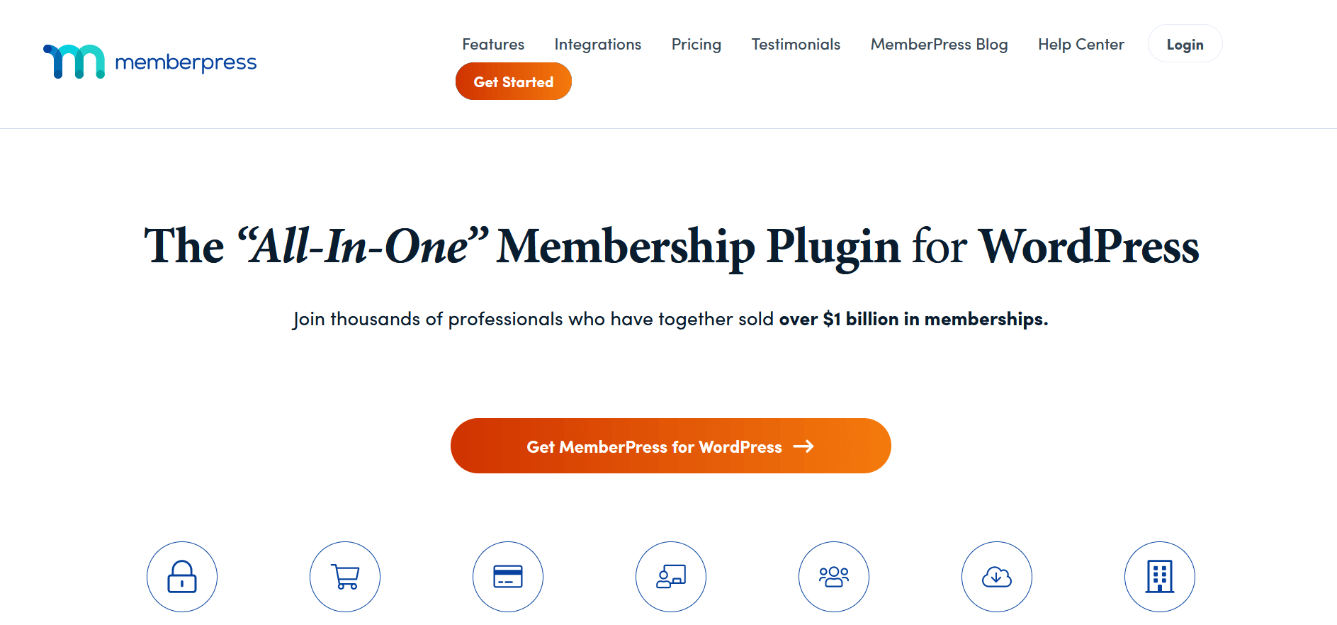 Screenshot del sito web del plugin di WordPress, MemberPress