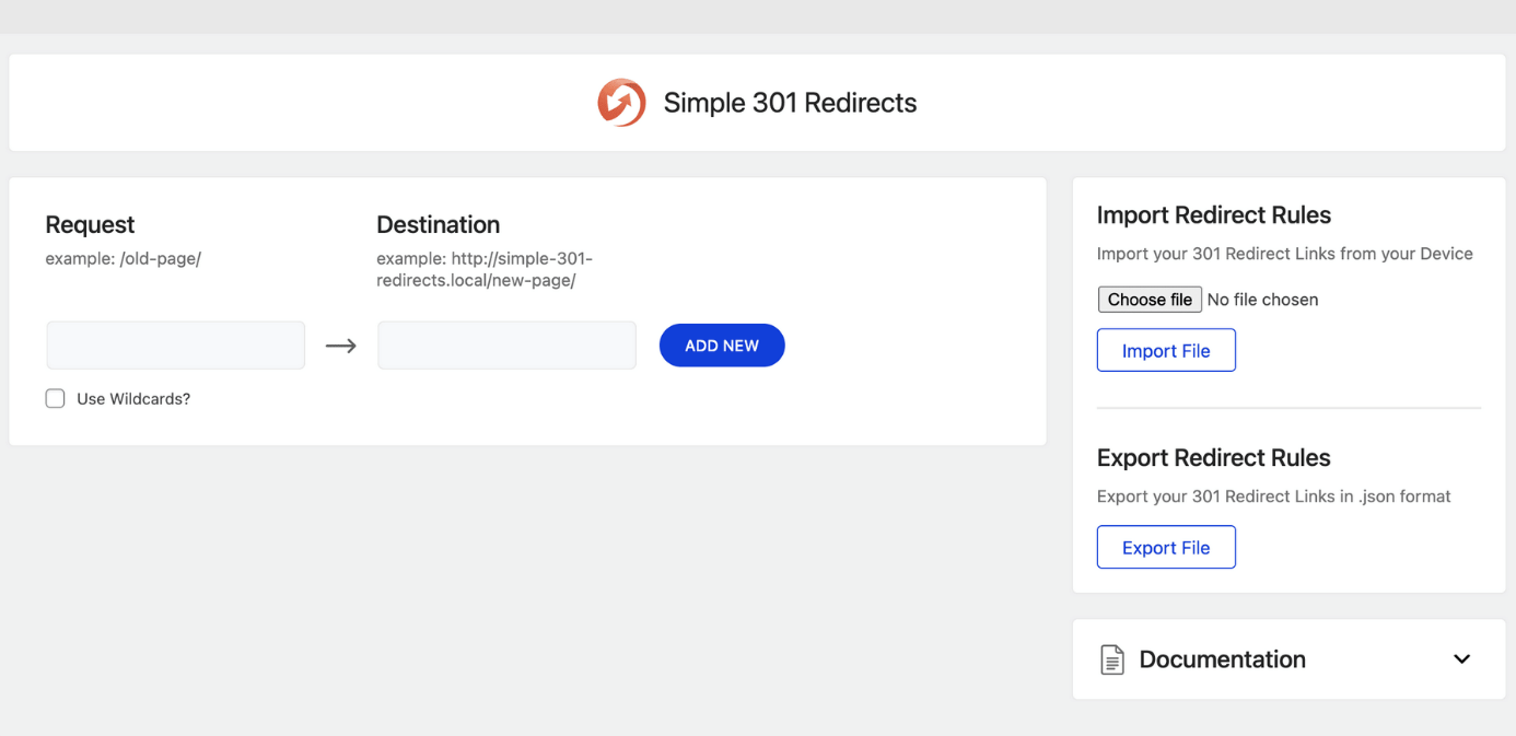 Screenshot del plugin Simple 301 Redirects