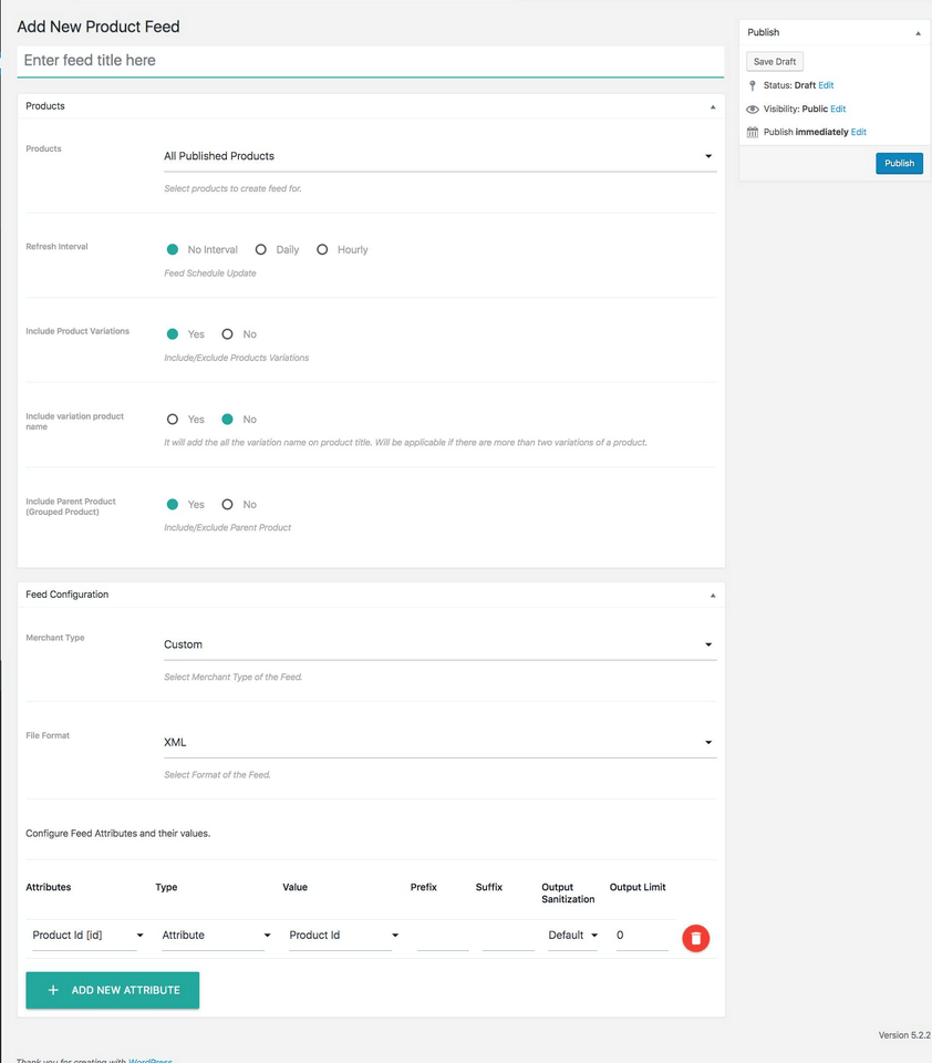 Screenshot del plugin Product Feed Manager For WooCommerce